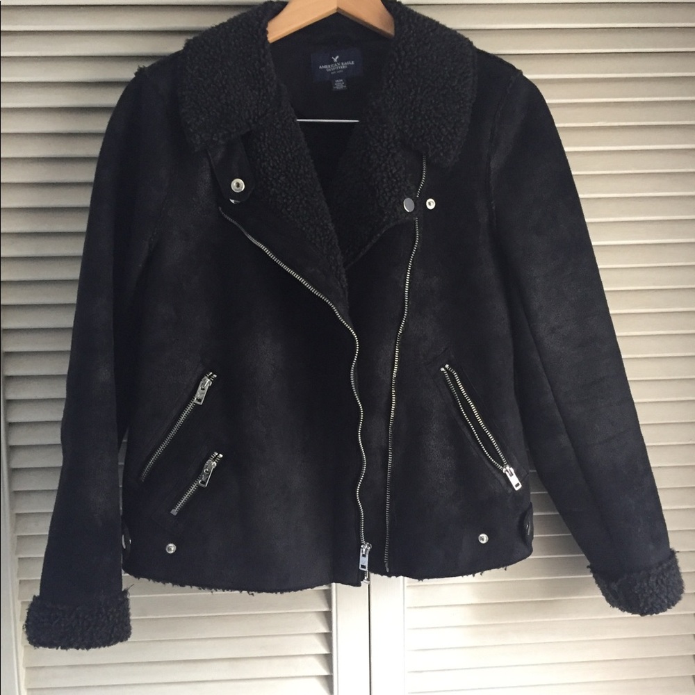 American Eagle faux suede motorcycle jacket